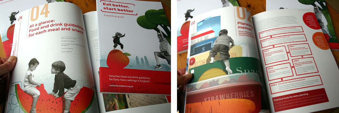 Design and creation of a series of brochures aimed at encouraging healthy eating amongst children on behalf of a national charity.