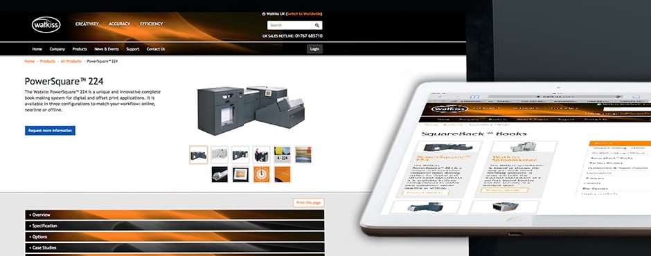 Creation of a large website on behalf of a specialist print-related machinery production company.