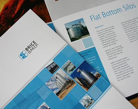 Creation of a suite of multi-lingual sales brochures on behalf of a specialist grain silo production company.