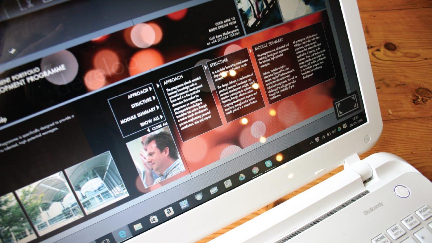 Creation of an interactive digital brochure on behalf of a specialist management business.