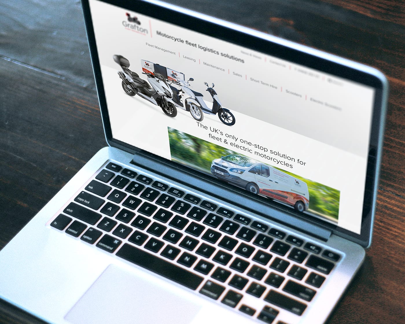 Website and branding for a motorcycle, electric and petrol scooter sales and leasing company.