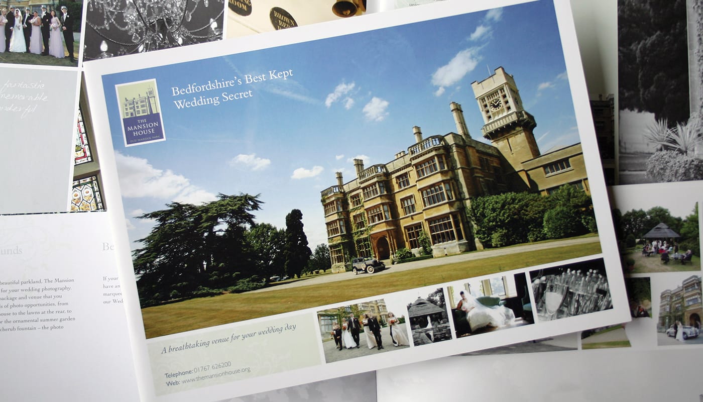 Creation of corporate event sales materials for this large country house operated by The Bedford College Group.