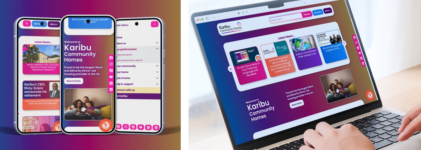Branding and website development for Karibu Community Homes.